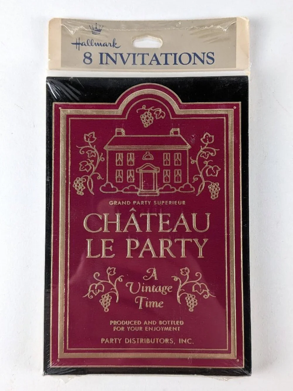 Vintage SEALED Hallmark Wine Tasting 8pk Party Invitations